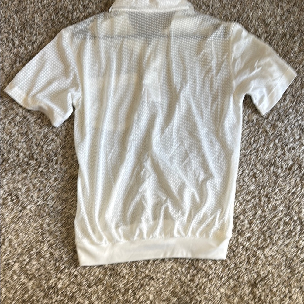 Haband Textured White Polo Shirt - Picture 3 of 4